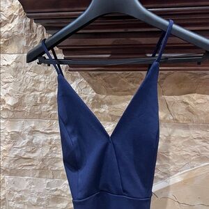 Chic Navy Spaghetti Strap Mini Dress